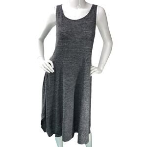 Eileen Fisher Size XS Dress Jersey Knit Cotton Grey Sleeveless Stretch Casual
